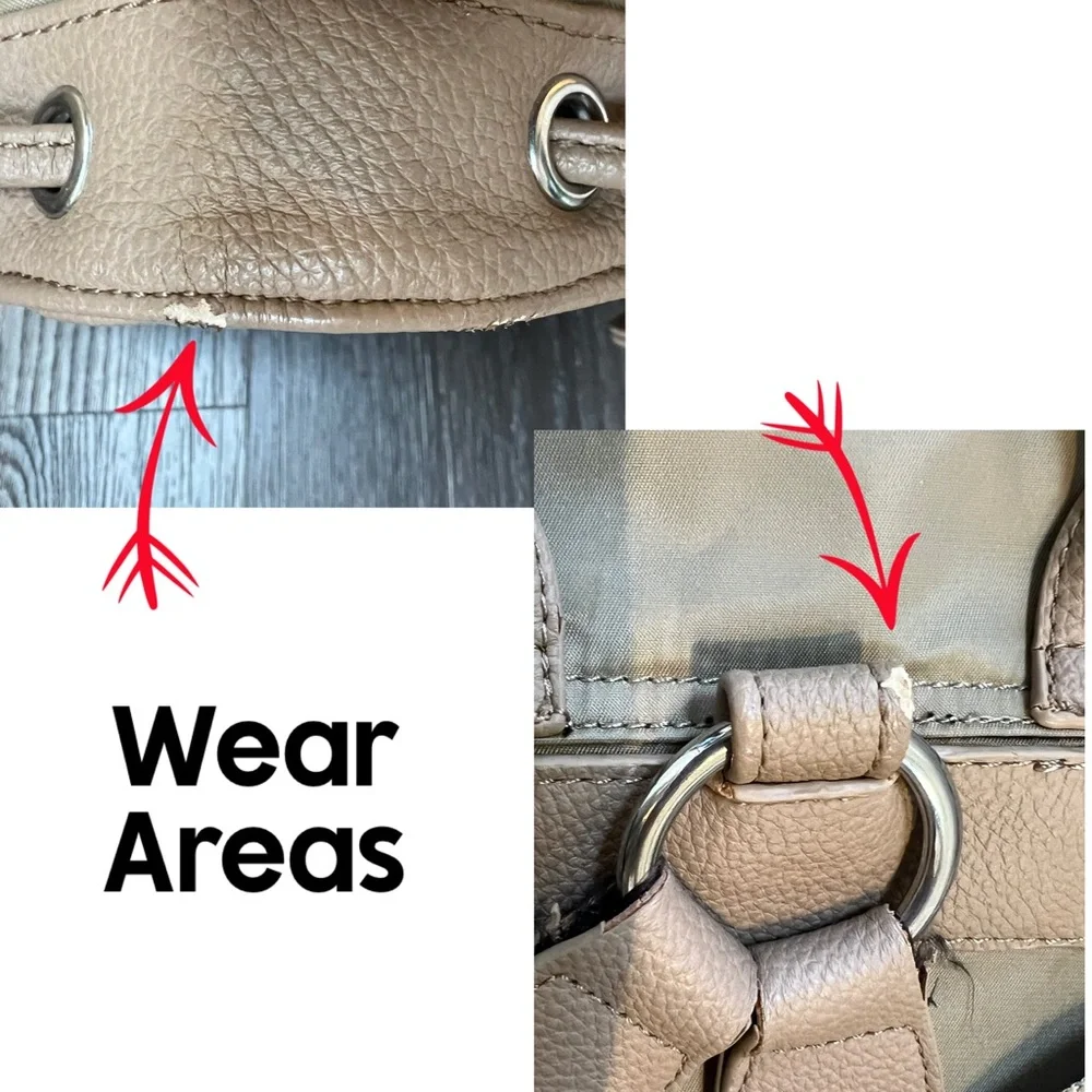 Duchamp London Tan Nylon Drawstring Computer Backpack
